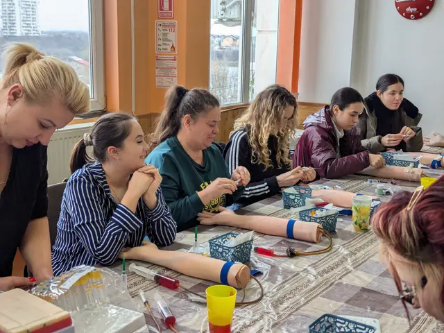 Grupa în timpul exersării practice